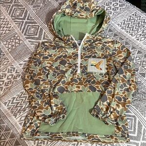 Kids Camouflage Hoodie with Green Pocket